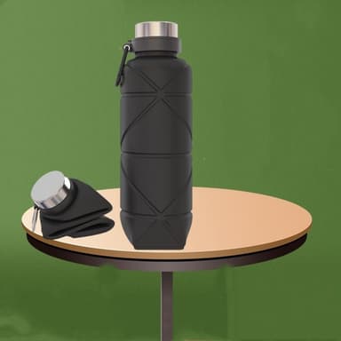 Sammenleggbar vannflaske silikon 700 ml Mørkegrå