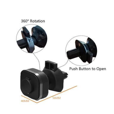 INF Bilholder / mobilholder med magnet Svart