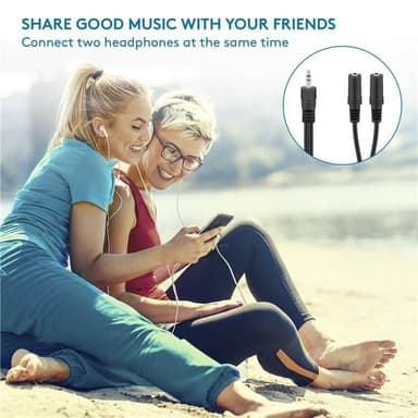 Goobay 3,5 mm lyd Y-kabeladapter  1x hann til 2x hunn stereo