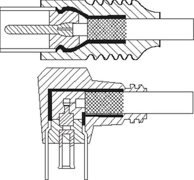 Vinklet antennekabel (80 dB), 2x skjermet