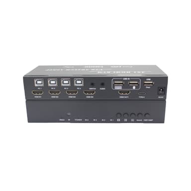 4 x 1 HDMI KVM USB Switch 1080P Sort