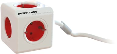 allocacoc PowerCube Extended 5 Sockets, 1.5m, red