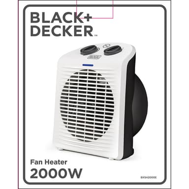 BLACK+DECKER Varmevifte 2000W IP21 Hvit