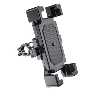Stötsäkert ridstyre Mobiltelefonhållare Sort Suitable for handlebars with a caliber of 17-25 mm
