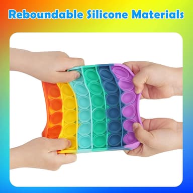 Pop it Fidget Toy square Rainbow farger