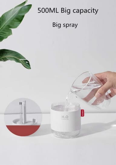 Ultrasonisk luftfukter 500 ml med LED-belysning