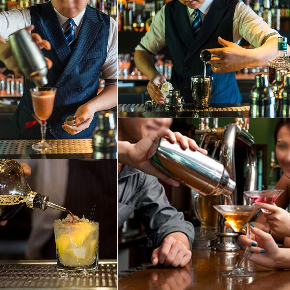 Cocktailsett i rustfritt stål, sølvfarget, 8 deler