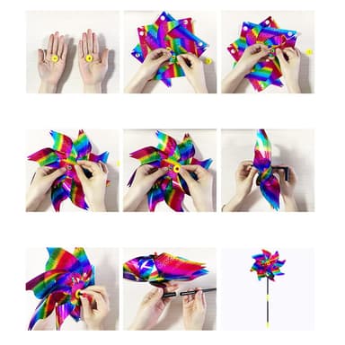 Reflekterande fågelavvisande pinwheels väderkvarnar - håll fåglar borta 2-pack Flerfarget
