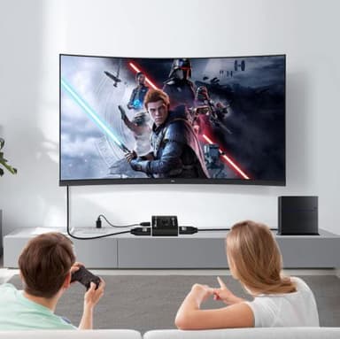 INF 2 i 1 HDMI-svitsj 8K 2.1 48Gbps 1080P 240Hz ABS svart 3-delt