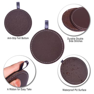 INF Coaster holder i bil 2-pak Brun