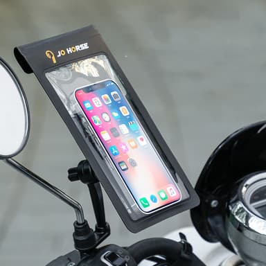 Vattentät väska mountainbike mobiltelefonhållare + universal bollhållare Sort