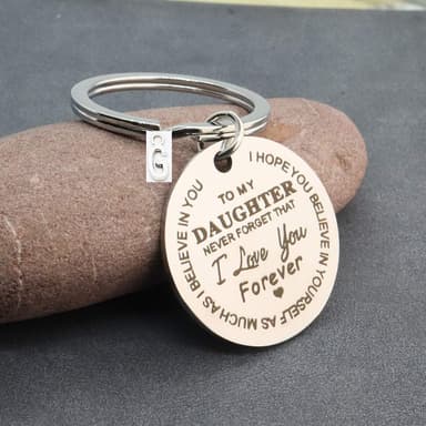 Nøkkelring med merke ""To my Daughter"" (Til min datter) Rustfritt stål