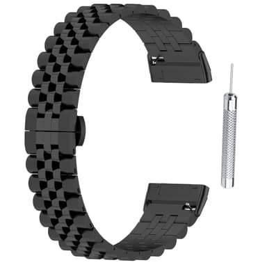 Klokkebånd i rustfritt stål Sort Fitbit Versa 3 / 4 / 5
