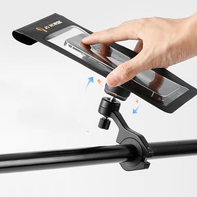 Vattentät väska mountainbike mobiltelefonhållare + universal bollhållare Sort