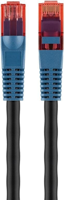 Goobay CAT 6 patchkabel for utendørs ruting, U/UTP, svart
