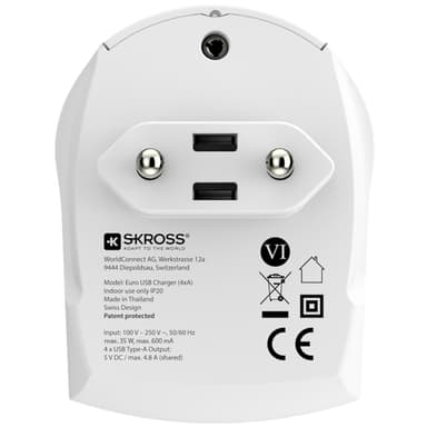 SKROSS 4-ports USB-lader EU