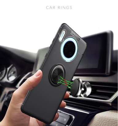 INF Huawei Mate 30 skall med ringholder metall / TPU svart