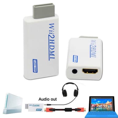 INF Nintendo Wii til HDMI-omformer - full HD 1080p Hvit