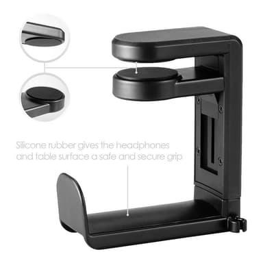DESIRE2 Holder for Hodetelefon/Headset Svart Monteres på skrivebord