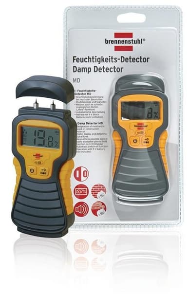 Fuktighetsmåler for tre / vegger / byggemateriale med LCD-skjerm antrasitt / gul