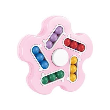 Fidget spinner puslespill med baller i forskjellige farger, Rosa