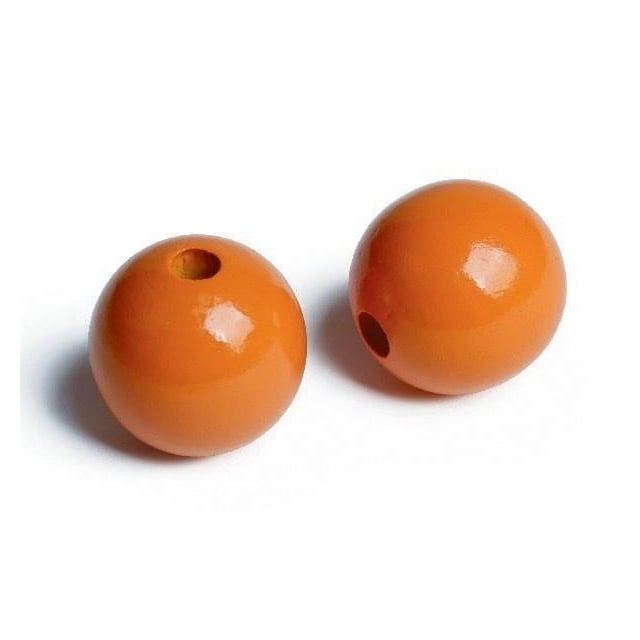 Träpärlor 35mm 20st, Orange