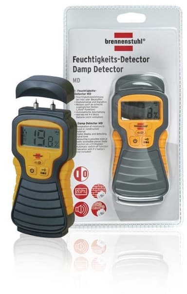 Fuktighetsmåler for tre / vegger / byggemateriale med LCD-skjerm antrasitt / gul