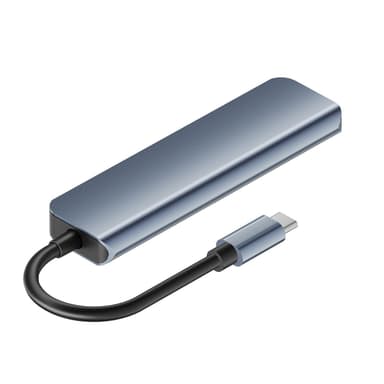 NÖRDIC USB-C 5-ports Hub 3xUSB-A 2.0, 1xUSB-A 3.1 og 1xUSB-C DP100W