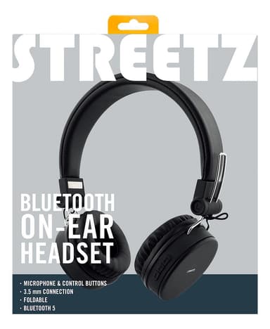 BT200 Foldable on-ear BT headset, 3.5 mm, black