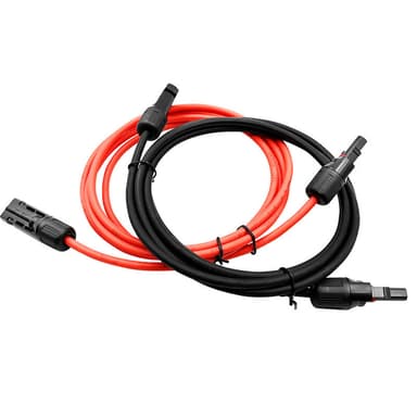 Solcelle skjøteledning IP67 vanntett sort/rød 1 m 6 mm²