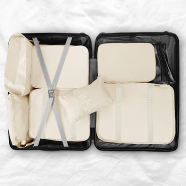 Organiseringsset för Resväskor Resbagagearrangörer vattentät 9-pack Beige