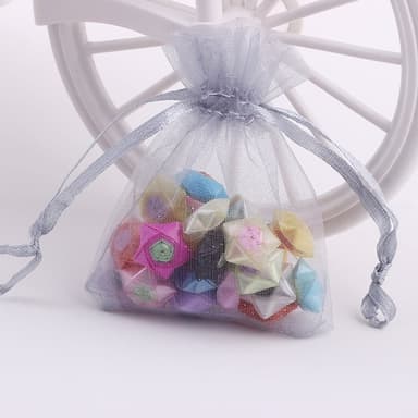 Organza poser 100-pakning Grå 10x15 cm