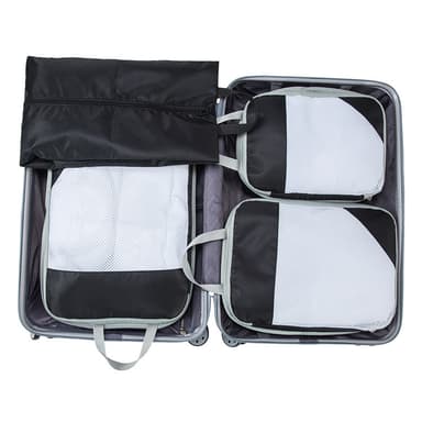 Organiseringsset för Resväskor Resbagagearrangörer vattentät 5-pack Sort