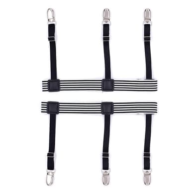 Skjorteholder Nylon 1 par Sort / Hvit