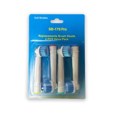 INF 4-pakning med erstatningstannbørstehoder Flerfarget Oral-B SB-17S Pro