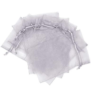 Organza poser 100-pakning Grå 10x15 cm