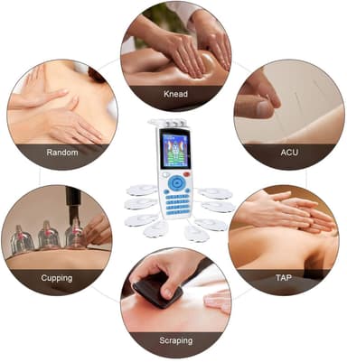 TENS maskin muskelstimulator 16 massasjemoduser Hvit