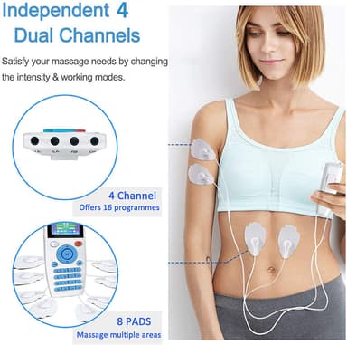TENS maskin muskelstimulator 16 massasjemoduser Hvit