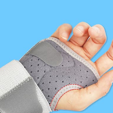 Justerbart handledsstöd för handledsstöd och smärtlindring för artrit vänster hand Grå L