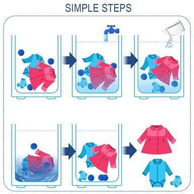 INF 3-Pack PVC gjenbrukbare vasketøyballer for vaskemaskin - reduser rynker Hvit