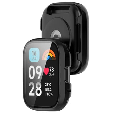 Skjermbeskytter PC-beskyttelsesdeksel som er kompatibelt med Redmi Watch 3 Lite Sort
