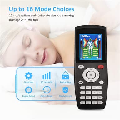 TENS maskin muskelstimulator 16 massasjemoduser Sort