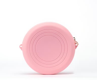 Rund väska / necessär i silikon, Rosa