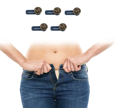 Midjeforlenger for jeans/skjørt/bukser med knapp med rose 5-pack Bronse