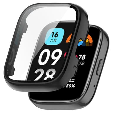 Skjermbeskytter PC-beskyttelsesdeksel som er kompatibelt med Redmi Watch 3 Lite Sort