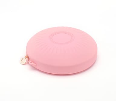 Rund väska / necessär i silikon, Rosa