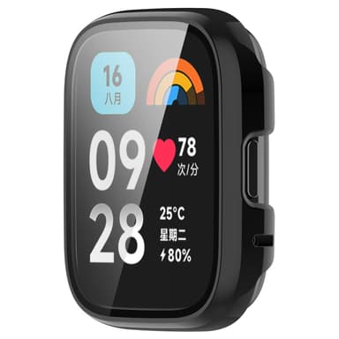 Skjermbeskytter PC-beskyttelsesdeksel som er kompatibelt med Redmi Watch 3 Lite Sort