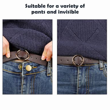 Midjeforlenger for jeans/skjørt/bukser med knapp med rose 5-pack Bronse