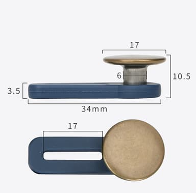 Midjeforlenger for jeans/skjørt/bukser med knapp med rose 5-pack Bronse