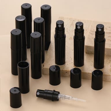Mini etterfyllbar parfyme sprayflaske glassflaske 5 ml 5-pakning Sort